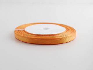 Szatén textil szalag 6 mm/22,5 m - Narancs