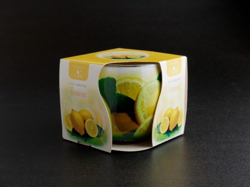 Lemon díszdobozos illatozó gyertya üvegpohárban
