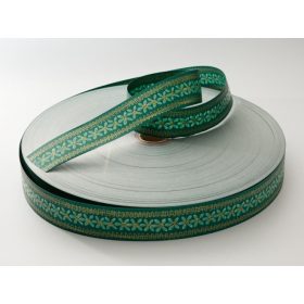 Zöld virág mintás szalag 50 mm széles