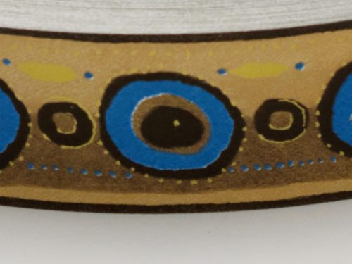 Páva mintás szalag arany-kék 50 mm széles