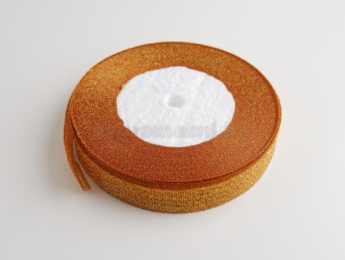 Szatén textil szalag 15 mm/22,5 m Arany metál