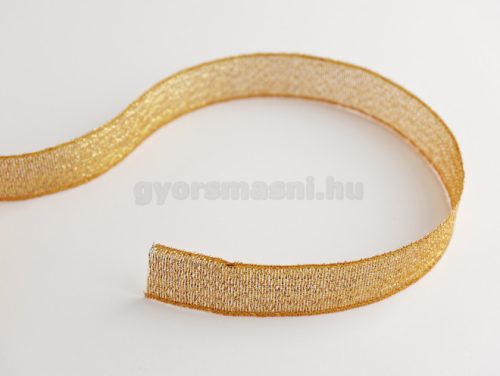 Szatén textil szalag 15 mm/22,5 m Arany metál