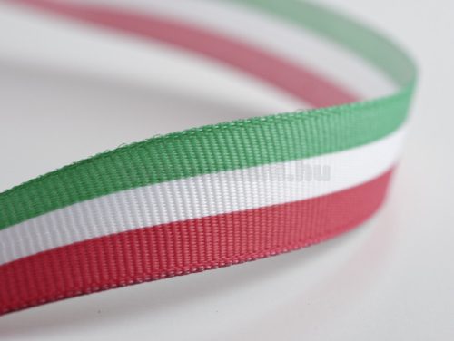 Szatén textil szalag 15 mm/22,5 m Nemzeti színű