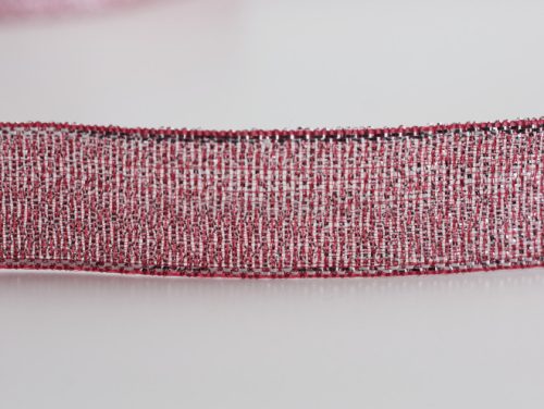 Szatén textil szalag 15 mm/22,5 m Piros metál